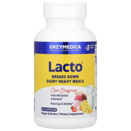Ферменти для травлення, лакто, Lacto, Enzymedica, молочна формула для травлення, 90 капсул