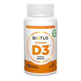 Вітамін D3, Vitamin D3, Biotus, 1000 МО, 180 капсул