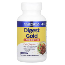 Ензими плюс пробіотики, Digest Gold Probiotics, Enzymedica, 90 капсул