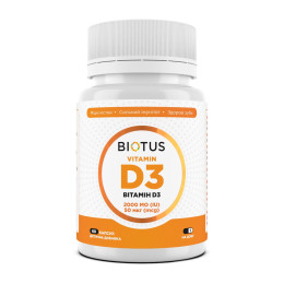 Вітамін D3, Vitamin D3, Biotus, 2000 МО, 60 капсул