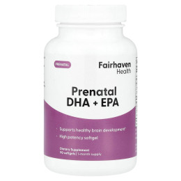 Пренатальна ДГК + ЕПК, Prenatal DHA + EPA, Fairhaven Health, 90 гелевих капсул
