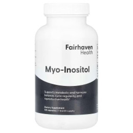 Міо-інозитол, для жінок та чоловіків, Myo-Inositol, Fairhaven Health, 2000 мг, 120 капсул (500 мг у капсулі)