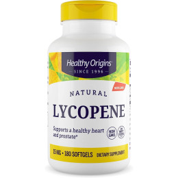 Лікопін, Natural Lycopene, Healthy Origins, 15 мг, 180 гелевих капсул