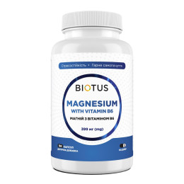 Магній з вітаміном В6, Magnesium with Vitamin B6, Biotus, 399 мг, 150 капсул