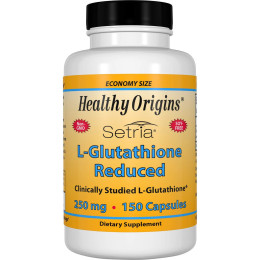 Глутатіон, L-Glutathione, Healthy Origins, Setria, знижений, 250 мг, 150 капcул