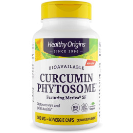 Куркумін, Curcumin Phytosome, Healthy Origins, фітосоми куркуміну за участю Meriva SF, 500 мг, 60 вегетаріанських капсул