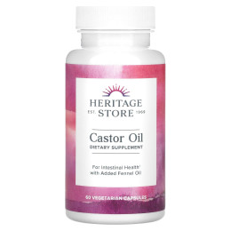 Касторова олія, Castor Oil, Heritage Products, 725 мг, 60 вегетаріанських капсул