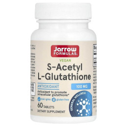 S-ацетил глутатіон, S-Acetyl L-Glutathione, Jarrow Formulas, 100 мг, 60 таб.