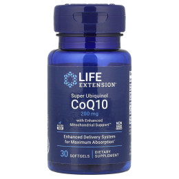 Коензим Q10 (Убіхінол), Ubiquinol CoQ10, Life Extension, 200 мг, 30 капсул