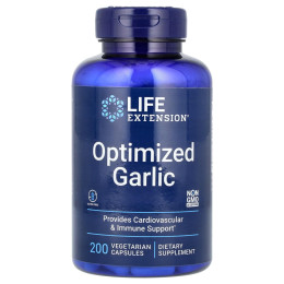 Чеснок оптимизированный, Optimized Garlic, Life Extension, 200 вегетарианских капсул (600 мг на капсулу)