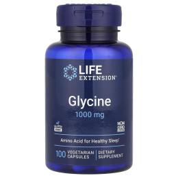 Гліцин, Glycine, Life Extension, 1000 мг, 100 вегетаріанських капсул