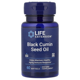 Олія чорного кмину, Black Cumin, Life Extension, з насіння, 500 мг, 60 гелевих капсул
