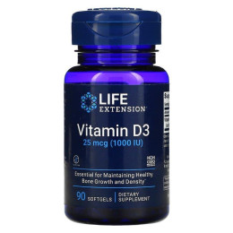 Вітамін D-3, Vitamin D3, Life Extension, 1000 МО, 90 гелевих капсул