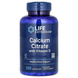 Цитрат кальцію з вітаміном D, Calcium Citrate with Vitamin D, Life Extension, 200 капсул