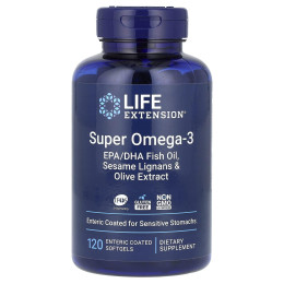 Омега-3, Super Omega-3, EPA/DHA Fish Oil, Life Extension, 120 гелевих капсул