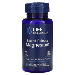 Магній, Магній, Magnesium, Life Extension, з пролонгованим вивільненням, 60 капсул (250 мг на 1 капсулі)