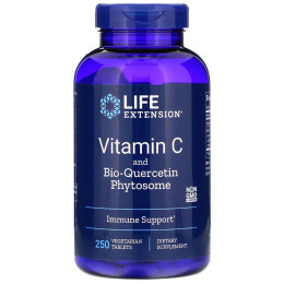 Вітамін С + біо-кверцетин, Vitamin C and Bio-Quercetin Phytosome, Life Extension, 250 вегетаріанських таблеток