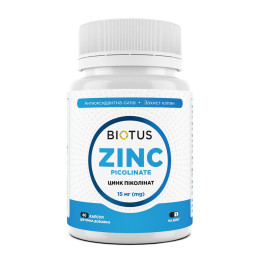 Цинк пиколинат, Zinc Picolinate, Biotus, 15 мг, 60 капсул
