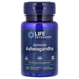 Ашваганда, Optimized Ashwagandha, Life Extension, оптимізована, 125 мг, 60 вегетаріанських капсул