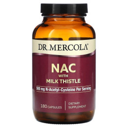 NAC с расторопшей, NAC with Milk Thistle, Dr. Mercola, 250 мг, 180 капсул