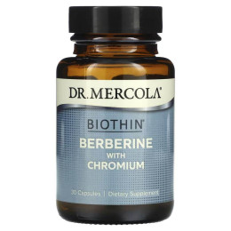 Берберин з хромом, для покращення метаболізму Biothin, Berberine with Chromium, Dr. Mercola, 30 капсул