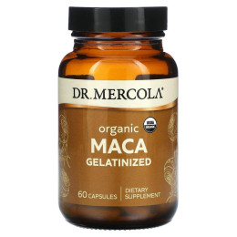 Мака желатинізована, Maca Gelatinized, Dr. Mercola, органічна, 60 капсул