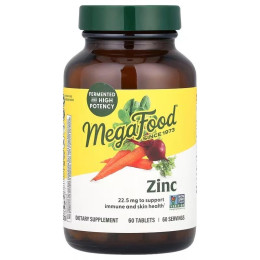 Цинк, Zinc, MegaFood, 22,5 мг, 60 таблеток