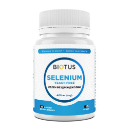 Селен без дріжджів, Selenium, Biotus, 400 мкг, 60 капсул