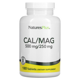 Кальций и магний, Cal/Mag, Nature's Plus, 500/250 мг, 180 таблеток