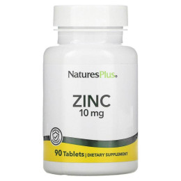 Цинк в таблетках, Zinc, Nature's Plus, 10 мг, 90 таблеток