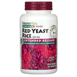 Червоний дріжджовий рис, Red Yeast Rice, Nature's Plus, Herbal Actives, 600 мг, 60 таблеток