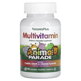 Мультивитамины и минералы для детей, Multi-Vitamin & Mineral Supplement, Nature's Plus, с разными вкусами, 90 таблеток в форме животных