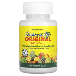 Мультивітаміни та мінерали, Multi-Vitamin & Mineral, Nature's Plus, Source of Life, 90 міні таблеток