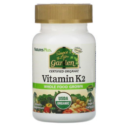 Вітамін К2 (Vitamin K2), Nature's Plus, Source of Life Garden, 60 капсул
