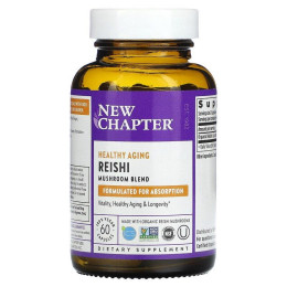 Грибы рейши, Reishi, New Chapter, органик, 60 капсул
