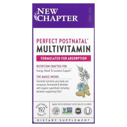 Мультивітамінний постнатальний комплекс, Postnatal MultiVitamin, New Chapter, 192 вегетаріанські таблетки