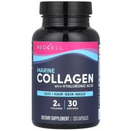 Морський колаген і гіалуронова кислота, Marine Collagen, Neocell, 120 капсул