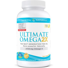 Омега 2X, Ultimate Omega 2X, Nordic Naturals, 2150 мг, 90 гелевих капсул
