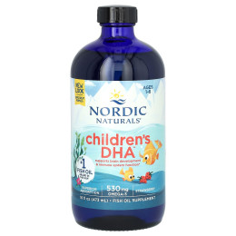 Риб'ячий жир для дітей, Children's DHA, Nordic Naturals, полуниця, рідкий, 473 мл