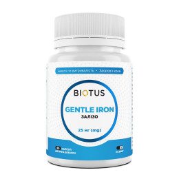 Залізо, Gentle Iron, Biotus, 25 мг, 60 капсул