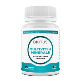 Мультивітаміни та мінерали, Multivits & Minerals, Biotus, 60 таблеток