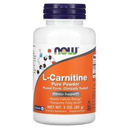 L-карнітин, L-Carnitine, Now Foods, чистий порошок, 85 г