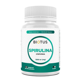 Спіруліна, Spirulina, Biotus, 100 таблеток (1500 мг у трьох таблетках)