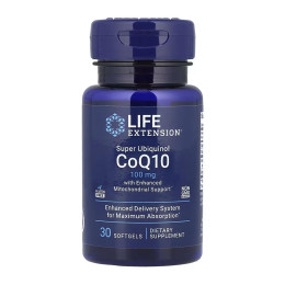 Super Ubiquinol CoQ10 with Enhanced Mitochondrial Support™ 100 mg - 30 softgels Life Extension