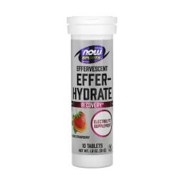 Effer-Hydrate Effervescent Orange Strawberry - 10 tabs Now Foods