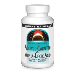 Acetyl L-Carnitine & Alpha-Lipoic Acid 650 mg - 30 tabs Source Naturals