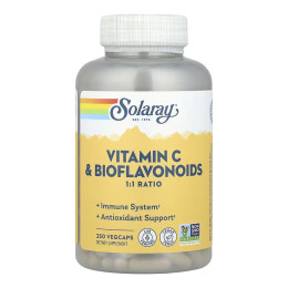Vitamin C & Bioflavonoids 1:1 500mg - 250 vcaps Solaray
