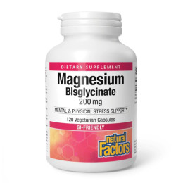 Magnesium Bisglycinate 200mg - 120 vcaps Natural Factors