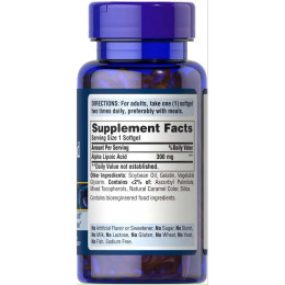 Альфа-липоевая кислота Puritan's Pride Alpha Lipoic Acid 300 mg 60 Capsules Puritan's Pride