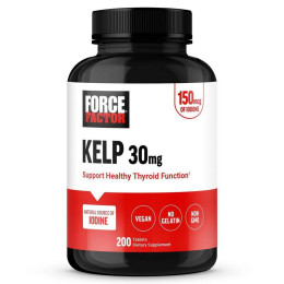 Натуральний Йод (Ламінарія) Force Factor Kelp, 150 mcg, 200 Tablets